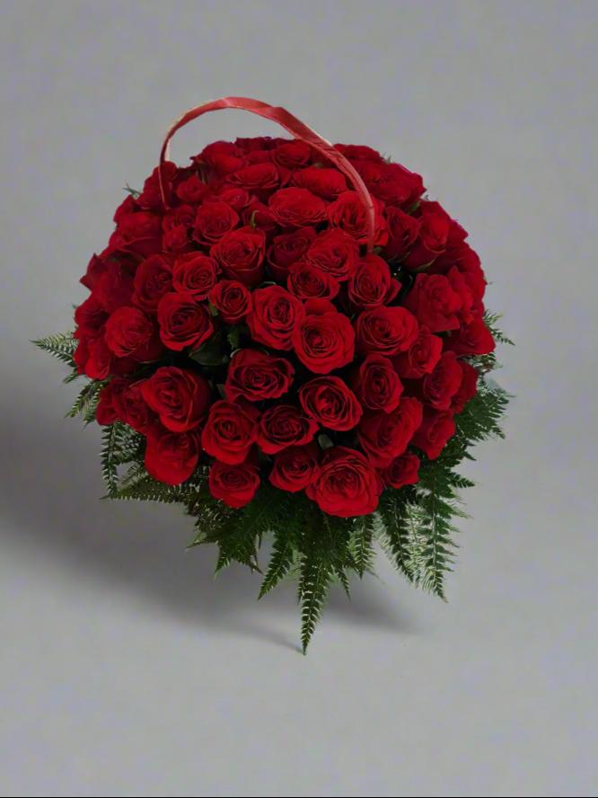 Basket of Red Roses
