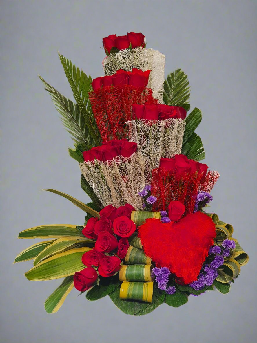 Beautiful Charm in Red and Purple Blooms
