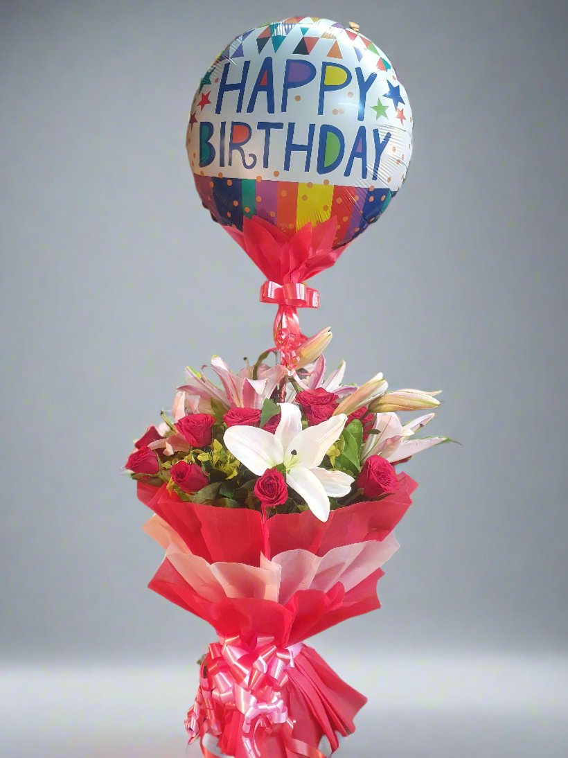 Charming Standing Balloon with Flowers