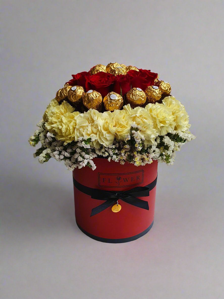 Red Roses with Ferrero Rocher