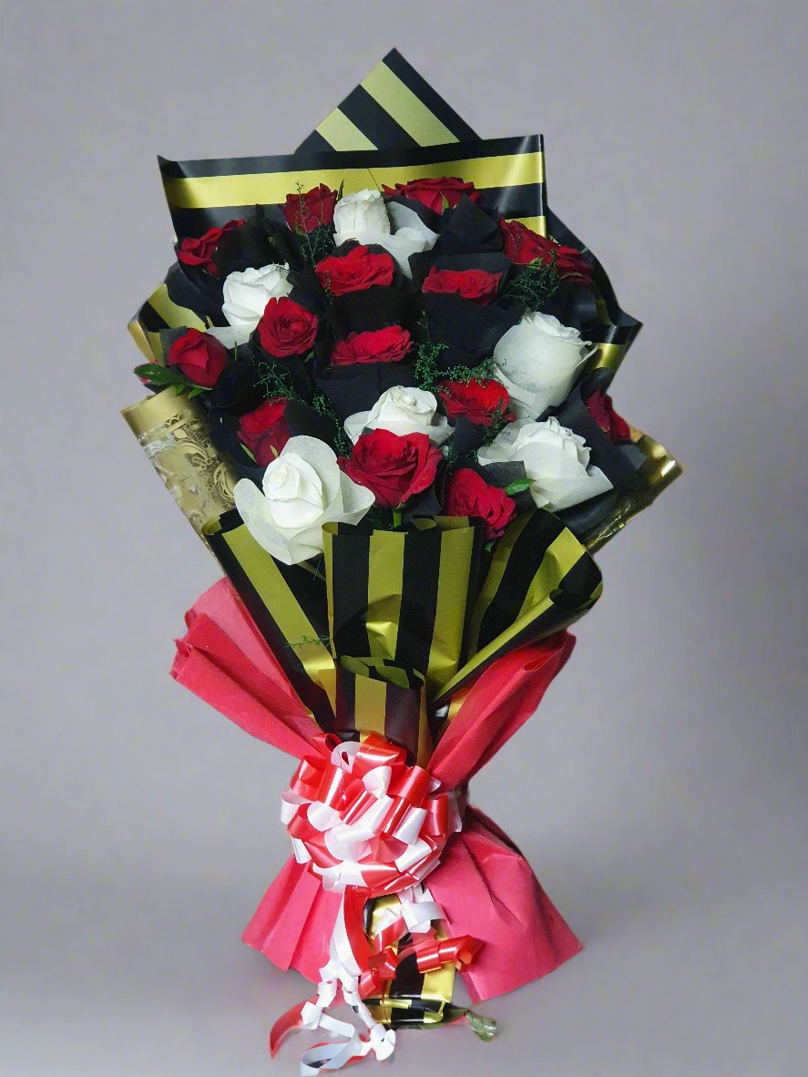Red and White Roses