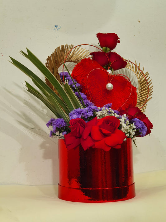 A Gorgeous Red Roses with a Red Heart