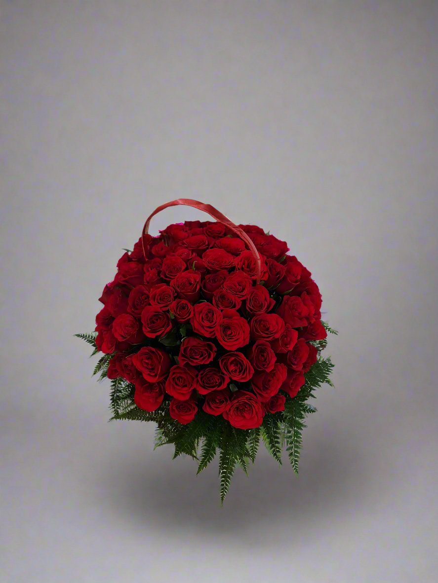 Basket of Red Roses