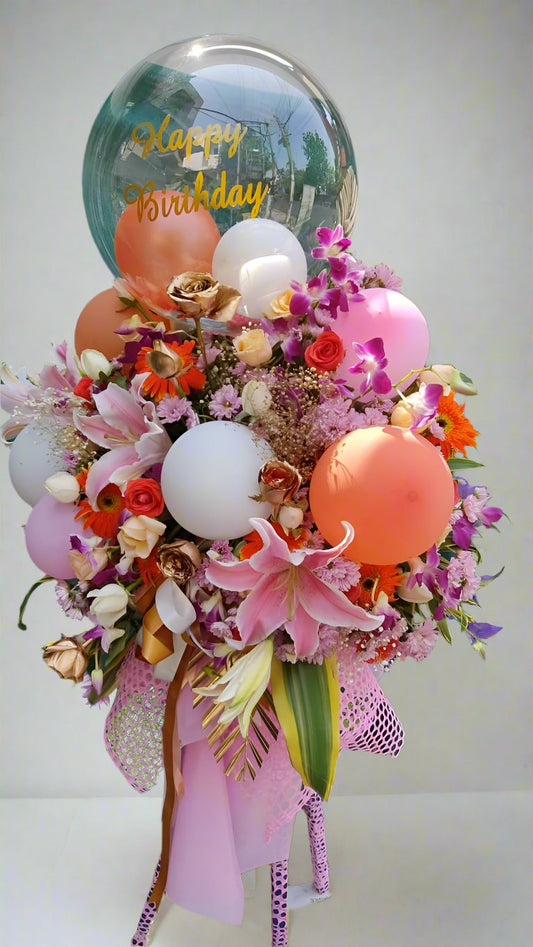 Colorful Balloons & Fresh Flowers