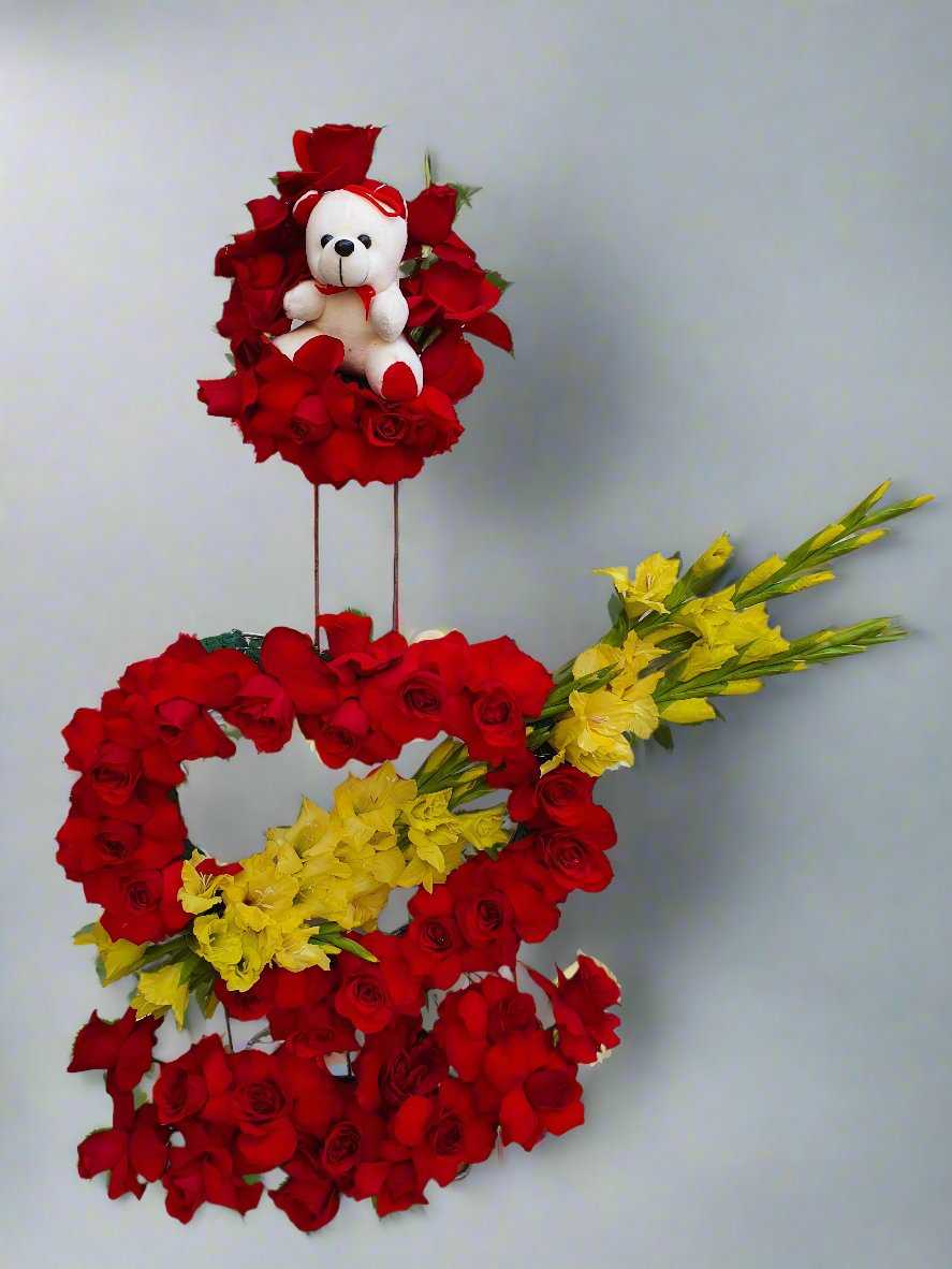 Heart-Shaped Red Rose Floral