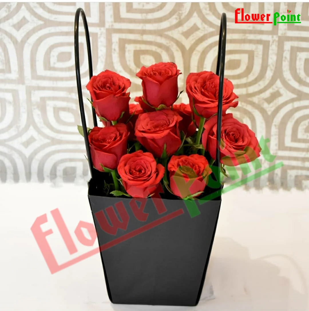 Lovely Red Roses in a Bag