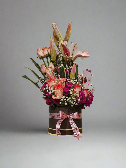 Vibrant Rose & Lily Floral Arrangement