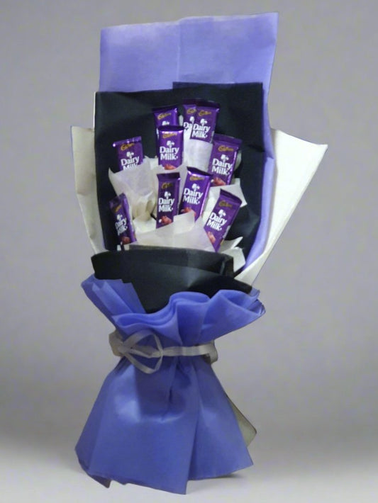 Luxurious Bouquet with 10 Dairy Milk Chocolates